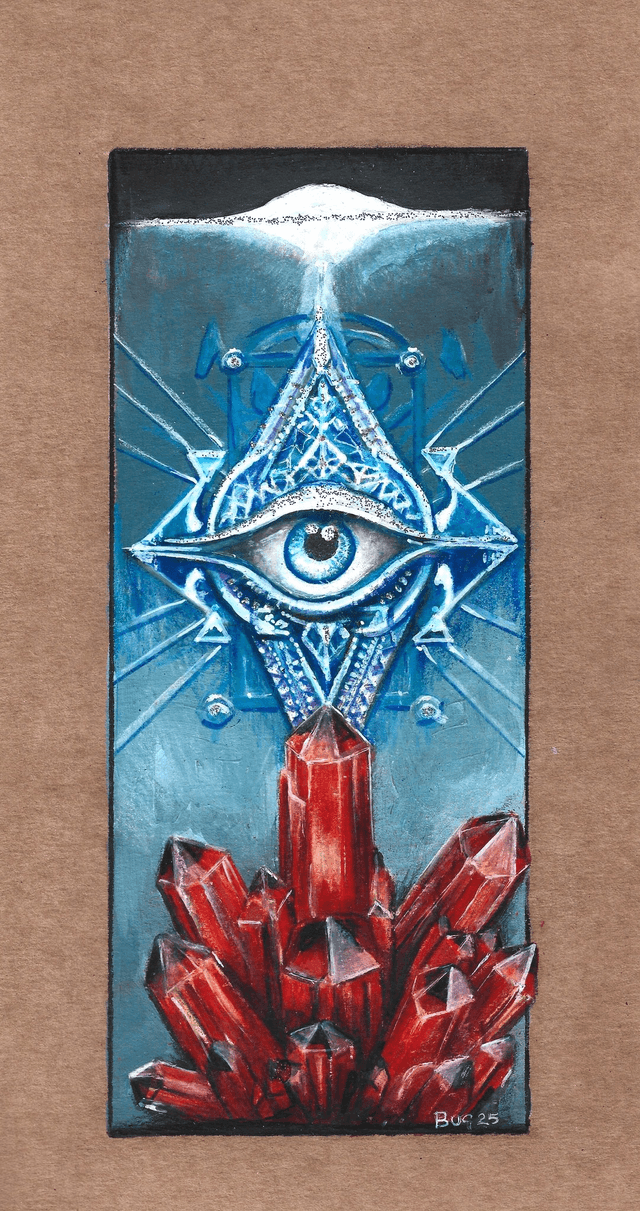 Eye of Providence & Red Crystals  Ltd Edition Printed Artwork A5 and A4 